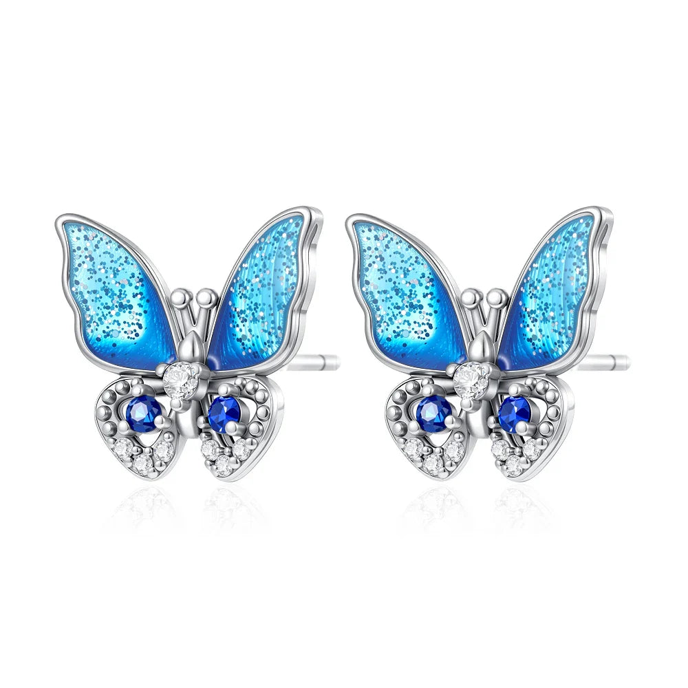 2026 New 925 Silver Elephant Cherry Blossom Butterfly Heart Earrings, a delicate choice for women's fashion jewelry Vera Lux