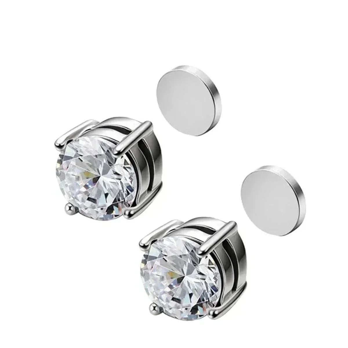 2pcs Punk Mens Strong Magnet Magnetic Ear Stud Set,Non Piercing Cross Clip-on Earrings Suitable Gifting Boyfriend Lover Jewelry Vera Lux