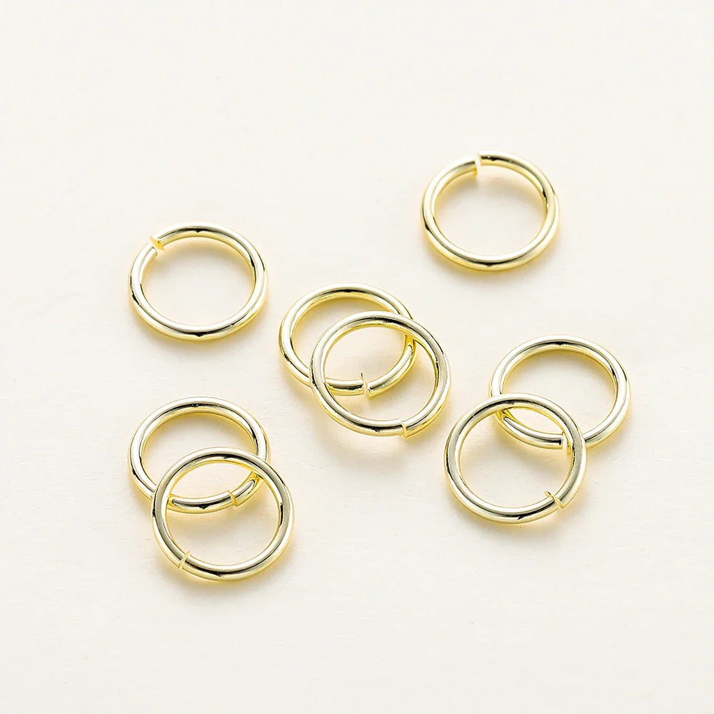 50-200/lot 14K 18K Gold Necklace Open Single Jump Ring Lobster Clasp Connector Split Ring Fitting DIY Jewelry Making Accessories Vera Lux