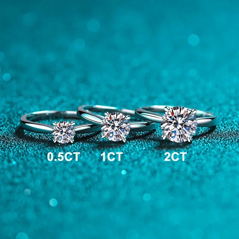 NeeTim 2ct Moissanite Engagement Ring for Women S925 Sterling Silver with Gold Plated Lab Diamond Promise Wedding Band Jewelry Vera Lux