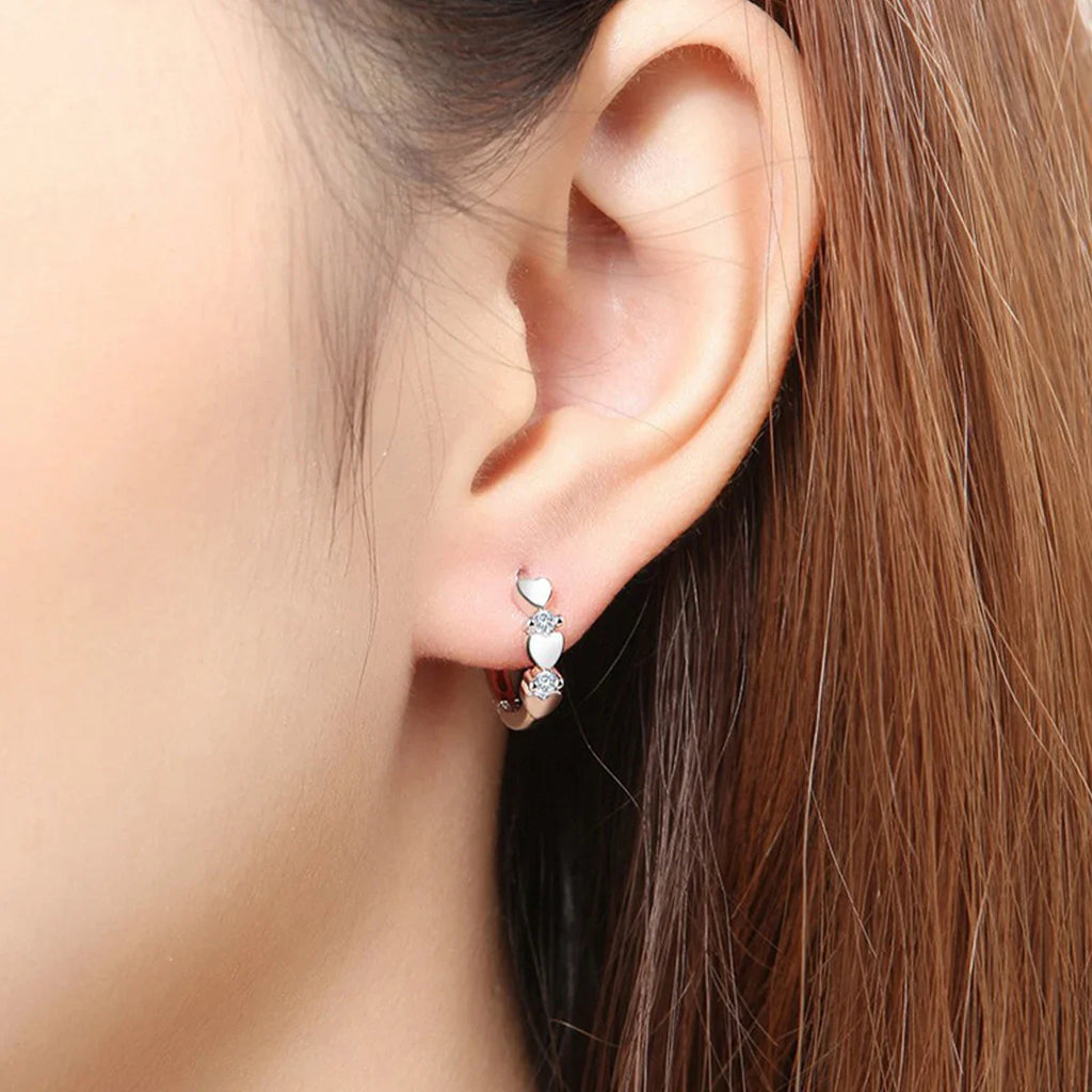 Cute Heart Small Hoop Earrings Women 3 Metal Colors Trendy Girls Ear Circle Earrings Fancy Accessories Statement Jewelry Vera Lux