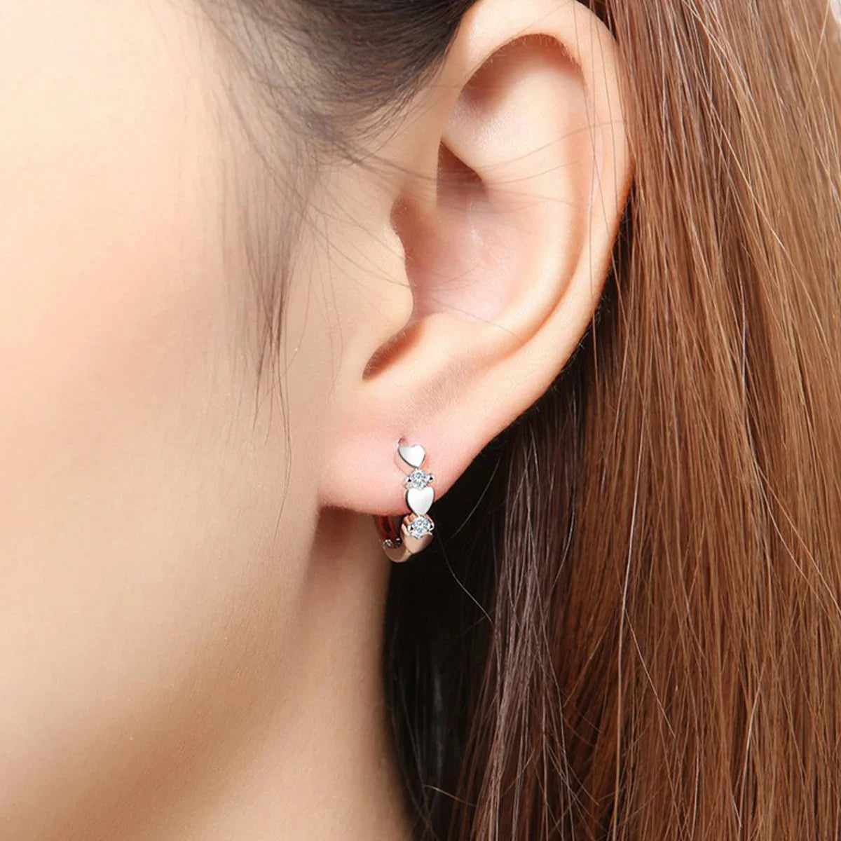 Cute Heart Small Hoop Earrings Women 3 Metal Colors Trendy Girls Ear Circle Earrings Fancy Accessories Statement Jewelry Vera Lux