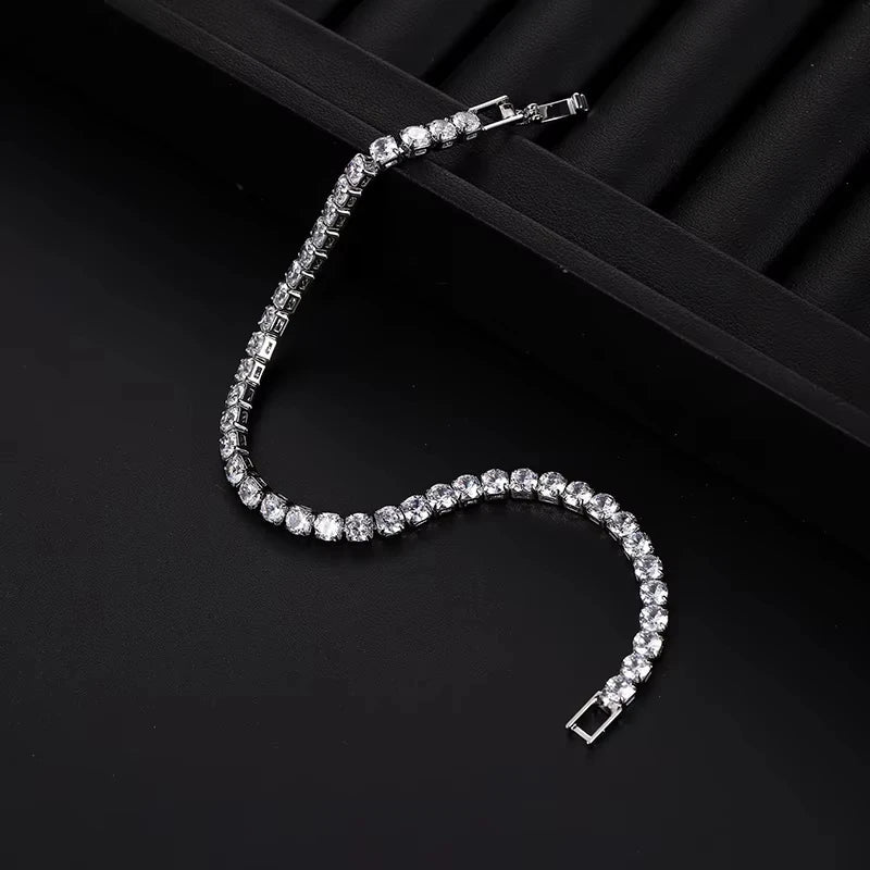 New Luxury Gold Silver Color on Hand Princess Bracelet Bangle for Women Anniversary Gift Jewelry Wholesale Vera Lux
