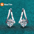 NeeTim 1 Carat Moissanite Earrings For Women 925 Sterling Silver Ear Stud Hoops Diamond  Engagement Wedding Fine Jewelry Gift Vera Lux