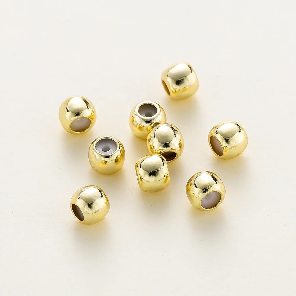 10pcs/lot 14K 18K Real Gold Plated Adjustable Bead With Resine Stopper Spacer Beads Charm Possitioning Beads For Jewelry Finding Vera Lux