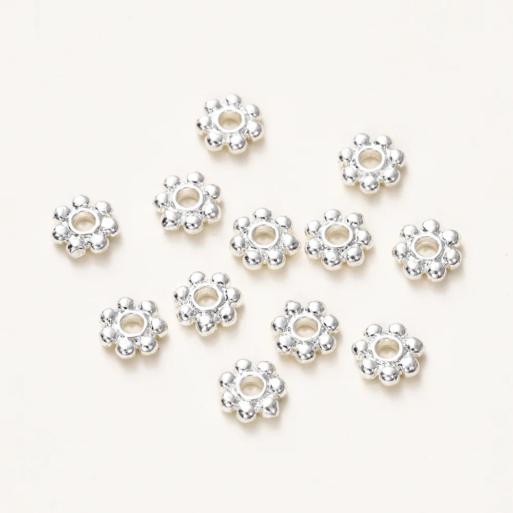 20pcs 14K 18K Gold Color Daisy Spacer Beads Mini Brass Spacer Beads Charms Pendants for DIY Bracelet Necklace Jewelry Making Vera Lux