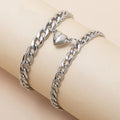 2Pcs/set Magnet Couple Bracelets Heart Attraction Bracelet Stainless Steel Charm Simple Cuban Chains Key Lock Jewelry Gifts Vera Lux