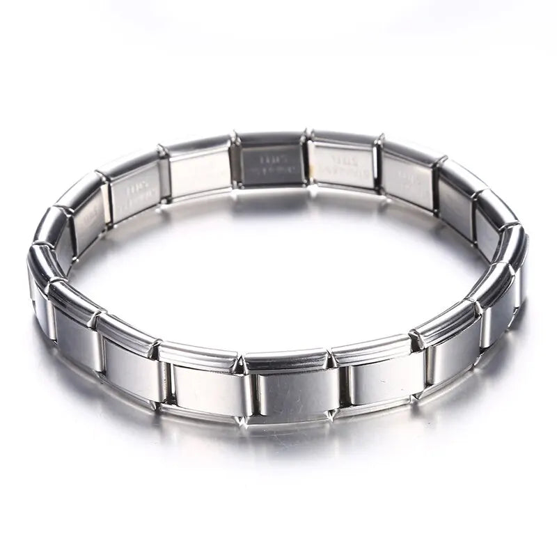 9 mm Wide Stainless Steel Bracelets Simple Trendy Style Daily Wear Silver-Color Charm Bracelet For Women On Party Unisex Style Vera Lux
