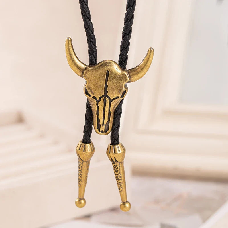 1Pcs Men's Long Necklace Pendant Bullhead Western Cowboy Elements Creative Styling Adjustable Chain Necklace Pendant Vera Lux