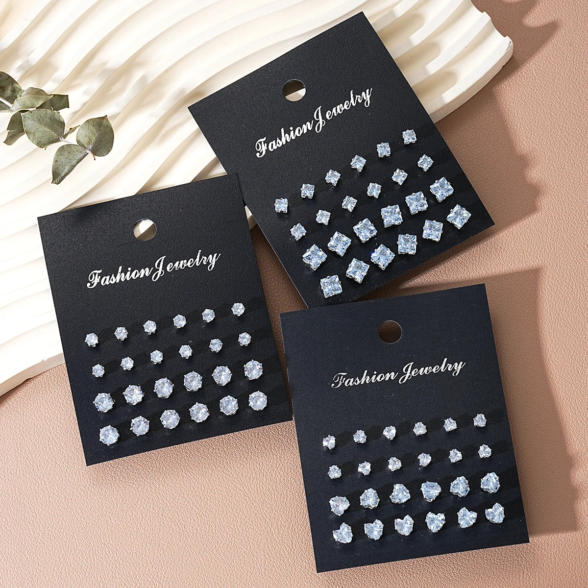 36 Pcs Simple Shiny Rhinestone Stud Earrings Set for Women Fashion Crystal Zircon Pearl Earring New Jewelry Accessories Gifts Vera Lux