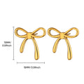 Stainless Steel Thin Bowknot Earrings For Women Gold Color Aesthetic Earring Wedding Christmas Fashion Jewelry Accessories Vera Lux