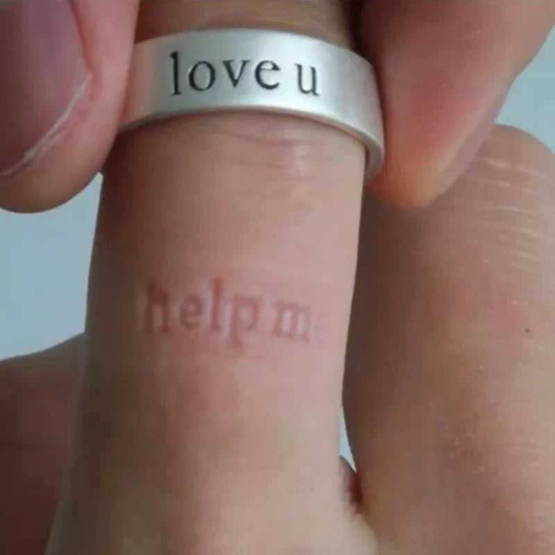 1PC Unique Design Sense Letter Handprint Ring For Men Women Versatile Fashion Couple Ring Personalized Simple Ring Jewelry Gifts Vera Lux