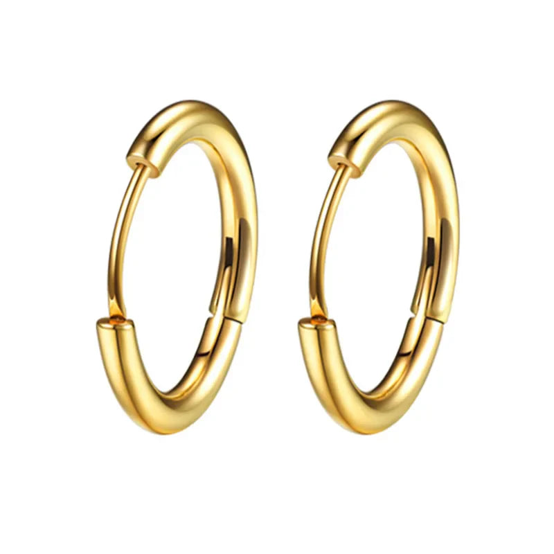 1 pair Women/Man Stainless Steel Small Hoops Earring Piercing Ear Cartilage Tragus Simple Thin Circle Anti-allergic Ear Buckle Vera Lux