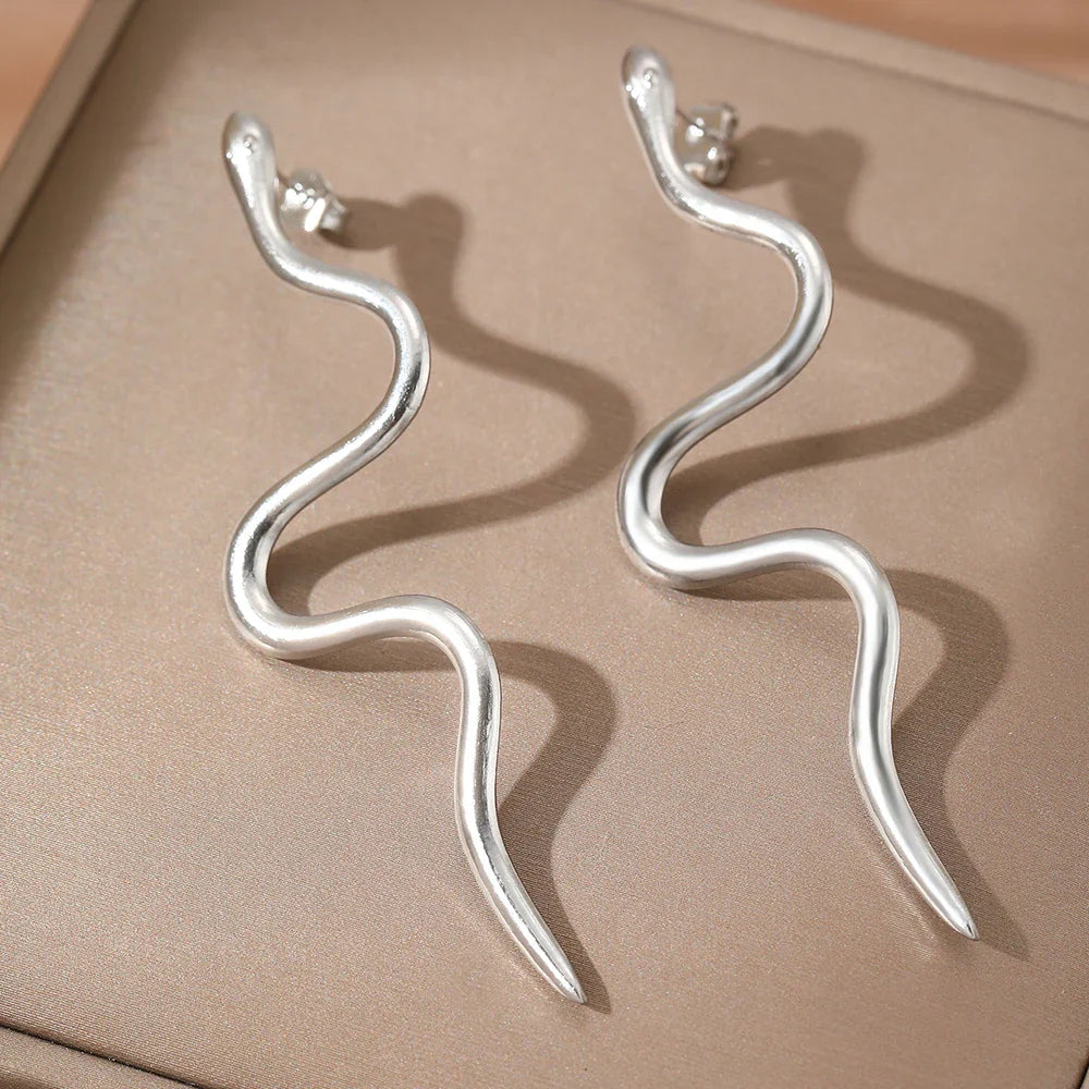 Stainless Steel Earrings Europe And The United States Design Snake Stud Fine Earrings For Women Jewelry Trending Products New in Vera Lux