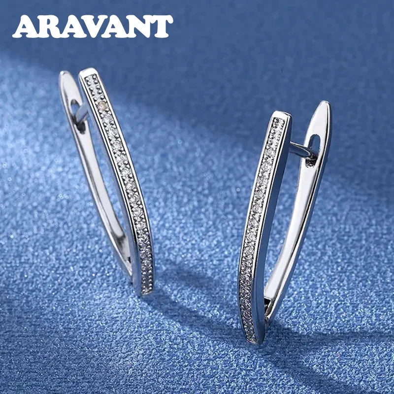Aravant 925 Silver 18K Gold Wedding Crystal Earrings For Women Fashion Party Jewelry Vera Lux