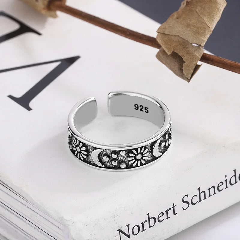 925 Sterling Silver Sun Moon Rings For Women Engagement Luxury Jewelry Vintage Accessories Wholesale Vera Lux
