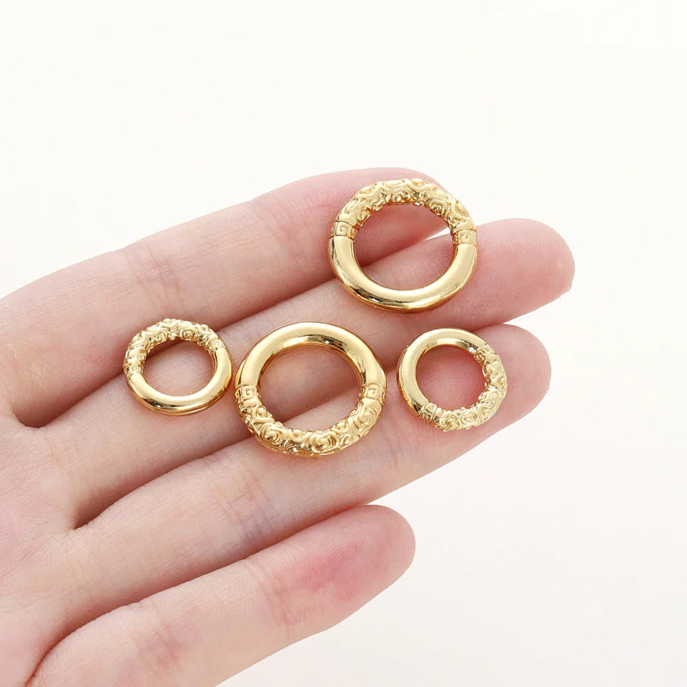 10pcs/lot 18K Gold Plated Large Round Metal D Ring Buckles Clasp Web For Leather Belt Bags Garment DIY Crafts Jewelry Making Vera Lux