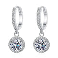 925 Sterling Silver 1 Carat Moissanite Round Earrings for Women Luxury Evening Style Vera Lux