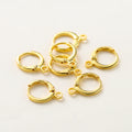 10pcs 14K 18K Gold Plated Brass France Blank Round Opening Earing Hook Ear Pendant Clips Loop For DIY Jewelry Making Findings Vera Lux