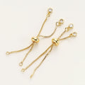 2/4pcs 5/7/12cm 14K/18K Gold Color Plated Brass Adjustable Slider Chains For DIY Bracelet Making Jewelry Making Accessories Vera Lux