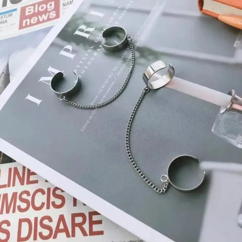 Double Ring Integrated Chain Opening Adjustable Titanium Steel Does Not Fade Bungee Hop Hip Hop Masculinity Retro Super Cool Vera Lux