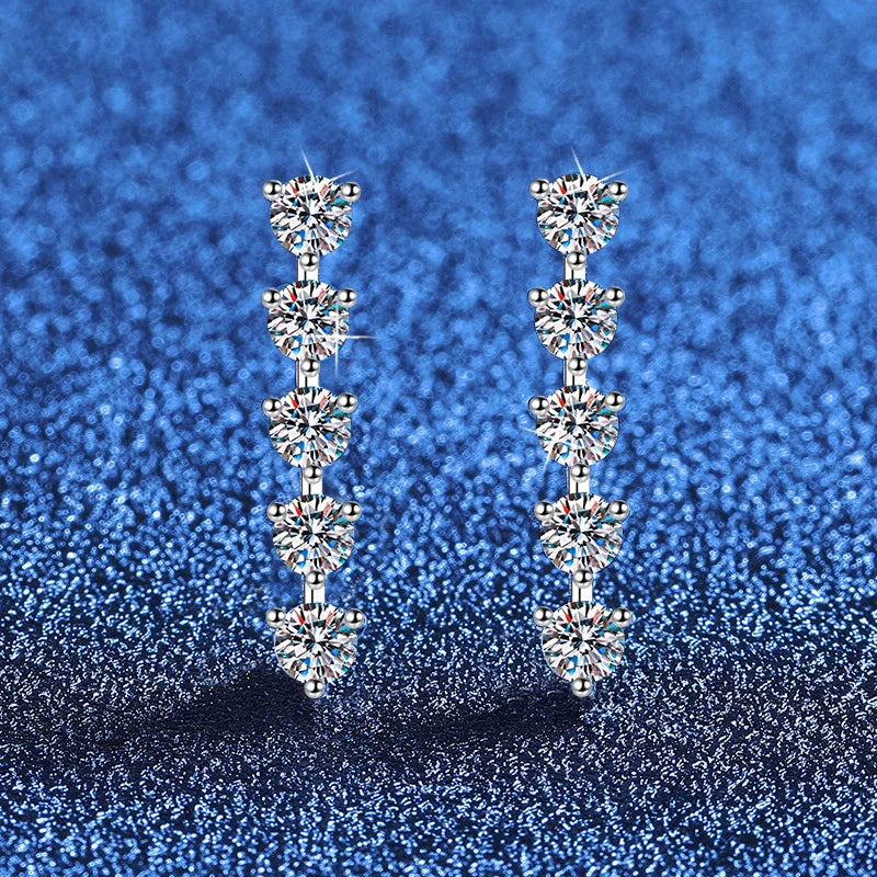 NeeTim 3mm Full Moissanite Earring For Women Wedding Fine Jewely 925 Sterling Sliver With White Gold Plated Party Studs Earrings Vera Lux