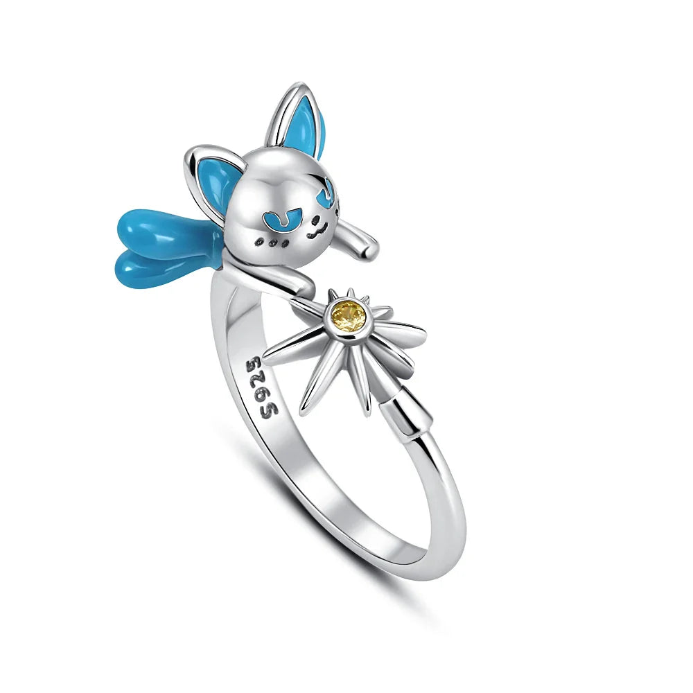 2026 Hot Selling 925 Silver Cute Puppy Flower Elephant Clover Ring Suitable for Wedding Rings, Jewelry Gifts Vera Lux