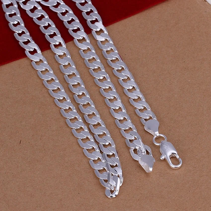 Fine 925 Sterling Silver Necklace exquisite noble luxury gorgeous charm fashion 6MM men solid wedding chain women jewelry Vera Lux