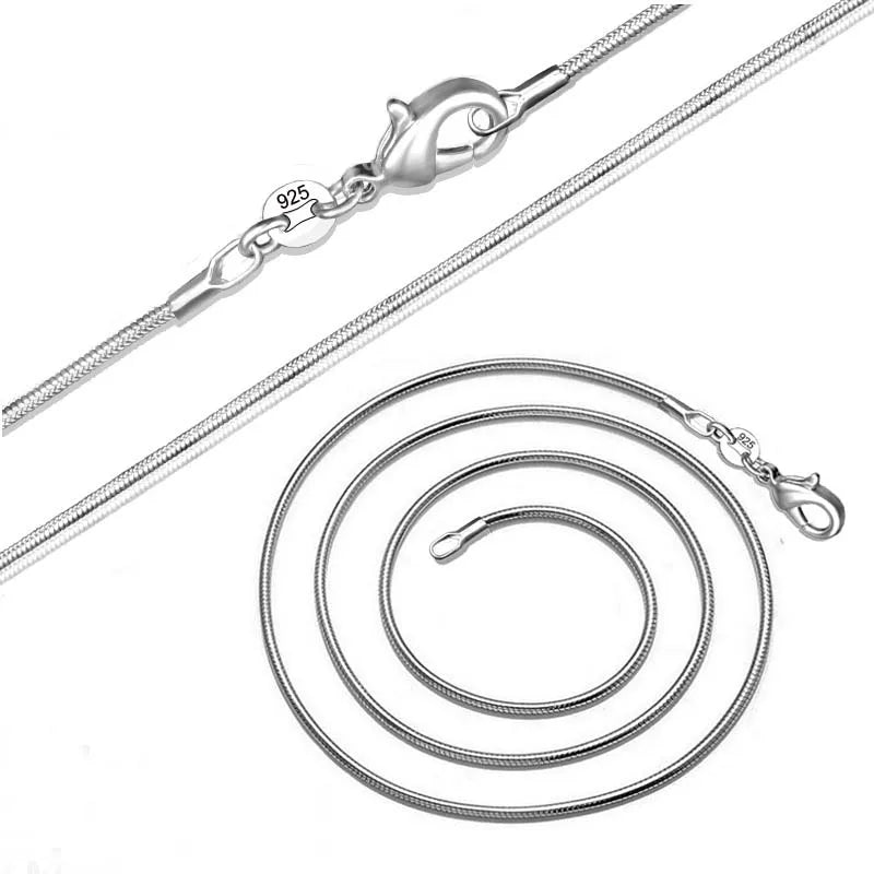925 sterling silver necklace women, silver fashion jewelry Snake Chain 1mm Necklace 16 18 20 22 24" Vera Lux