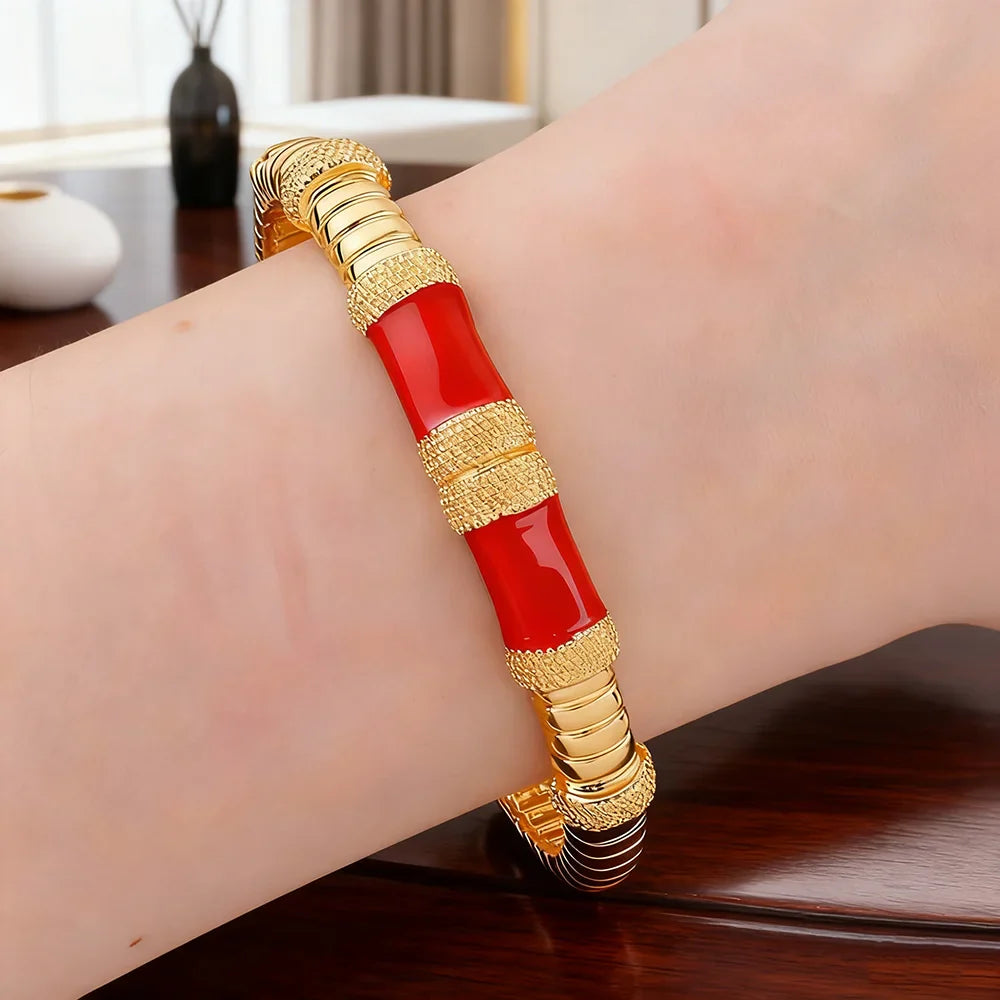gold plated ring and bracelet nigerian jewelry set High Temperament Multy Colors Personalized bracelets Girl Gift Free Shipping Vera Lux