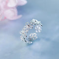 New in 925 Sterling Silver Hollow Flower Adjustable Rings For Women Engagement Ladies Rings Vintage Luxury Jewelry Jewellery Vera Lux