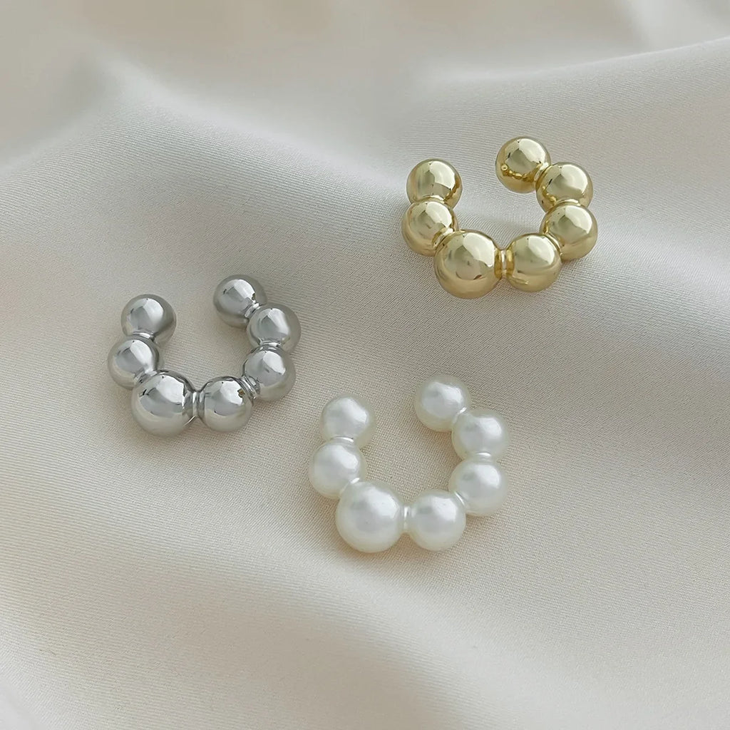 Three Pieces Set Pearls Without Ear Holes Clip Earrings for Women Fashion Customized Jewelry Minimalist Accessories Wholesale Vera Lux