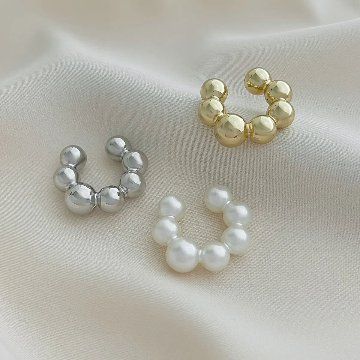 Three Pieces Set Pearls Without Ear Holes Clip Earrings for Women Fashion Customized Jewelry Minimalist Accessories Wholesale Vera Lux