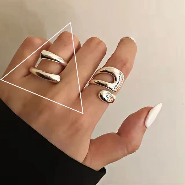 925 Sterling Silver Chain Knot Ring For Women Wrap Wide Band Rock Geometry Punk Jewelry Gift Wholesale Dropshipping Vera Lux