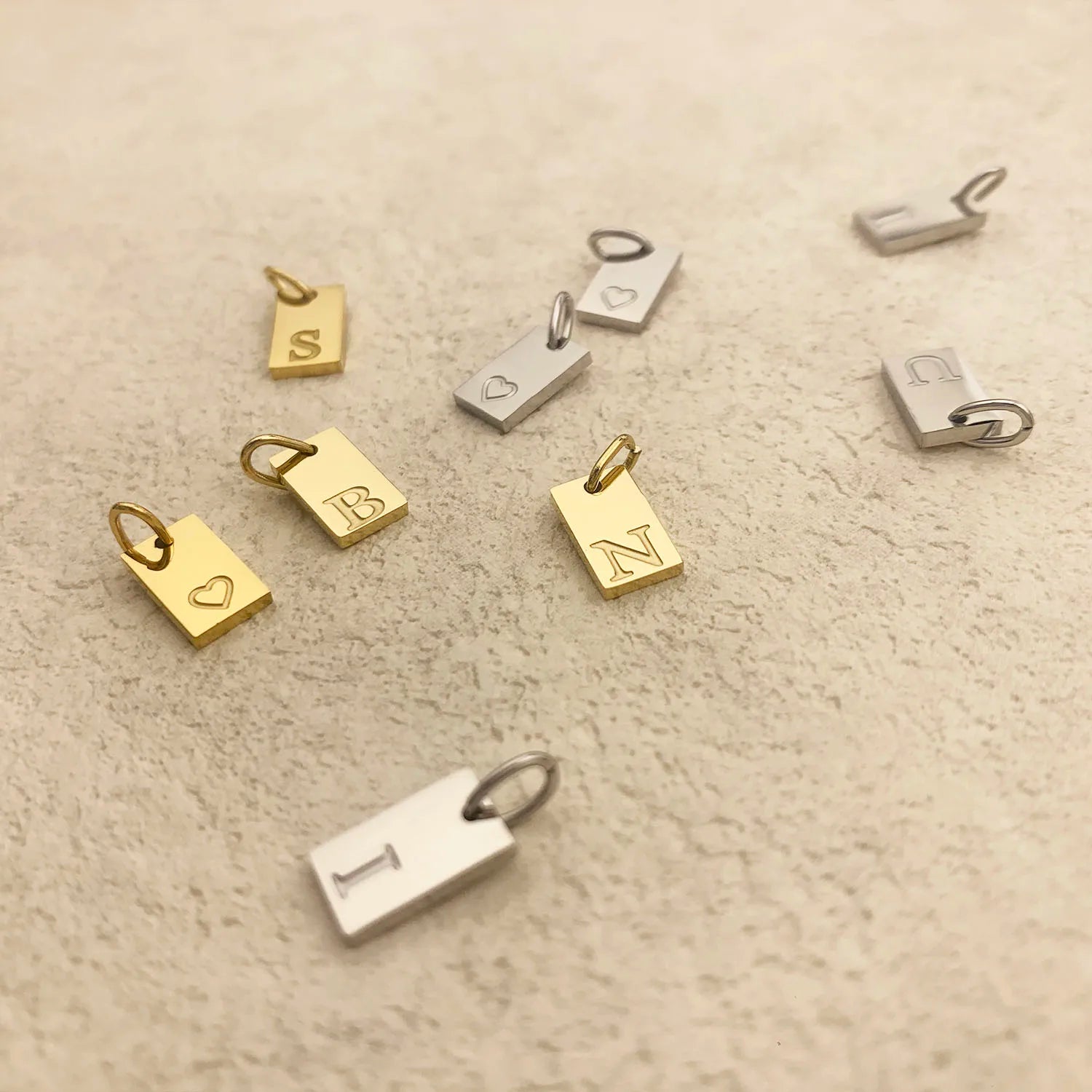 10PCS Alphabet Charm Pendant for Necklaces Stainless Steel Jewelry DIY Engraved Lettering Accessories Women's Fashion Jewelry Vera Lux