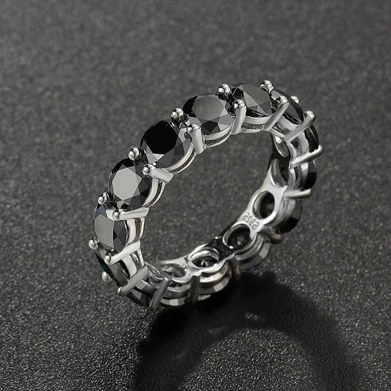 NeeTim 5mm Full Moissanite Ring for Woman Wedding 925 Sterling Silver Rings Lab Diamond Engagement Eternal Band Fine Jewelry Vera Lux