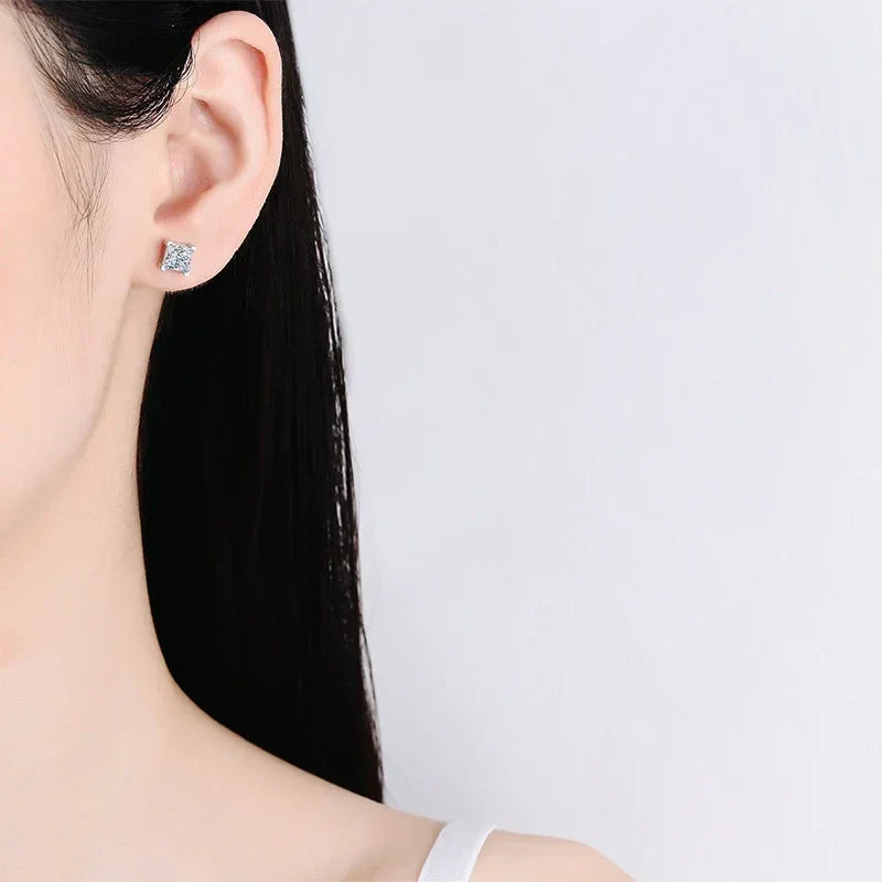 NeeTim 1ct D Color Moissanite Stud Earrings For Women Luxury Jewelry Original 925 Sterling Diamond Wedding Party Earring Gift Vera Lux