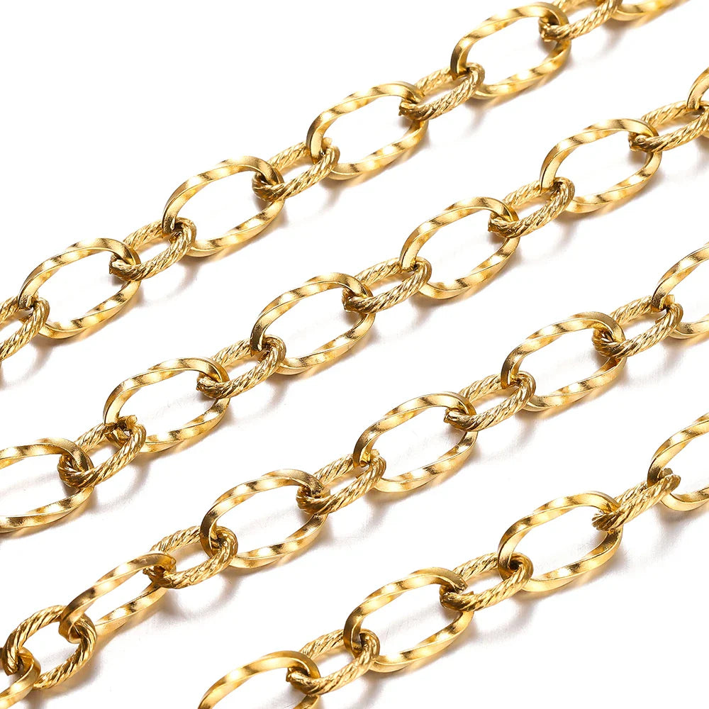 1Meter Stainless Steel Brass Metal Thick Cable Chain For Jewelry Making Handmade DIY Bracelet Necklace Components Vera Lux