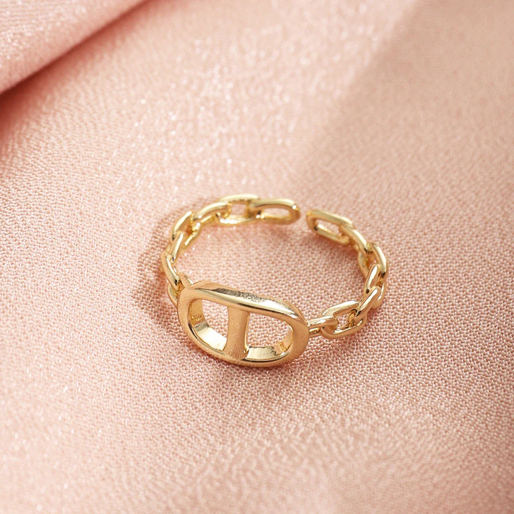 Fashionable Starry Full Drill Chain Pendant Ring for Women Versatile Luxury Design Ring Finger Accessory Copper Material Vera Lux
