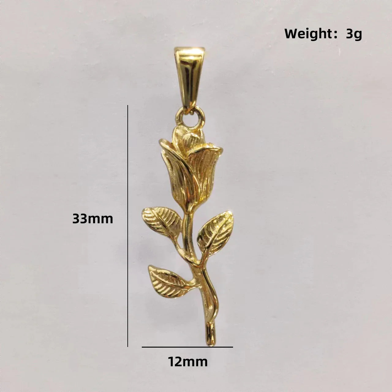 New Gold Plated Rose Flower Pendant Necklace Simple Vintage Clavicle Chain Stainless Steel Necklace for Men Women Jewelry Gifts Vera Lux