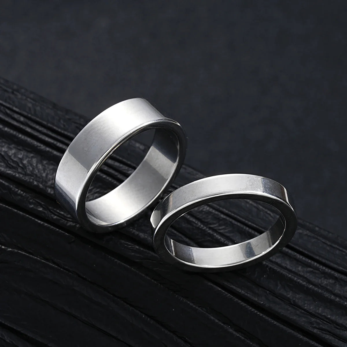 2024 New Simple Stainless Steel Silver Color Jewelry Sets for Men Unisex Punk Vintage Smooth Ring Necklace Bracelet Set Gifts Vera Lux
