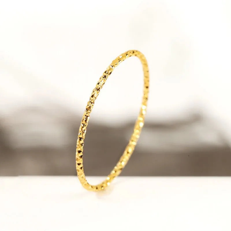1mm Thin Stackable Ring Stainless Steel Faceted Ring for Women Girl Size 4-10 Vera Lux