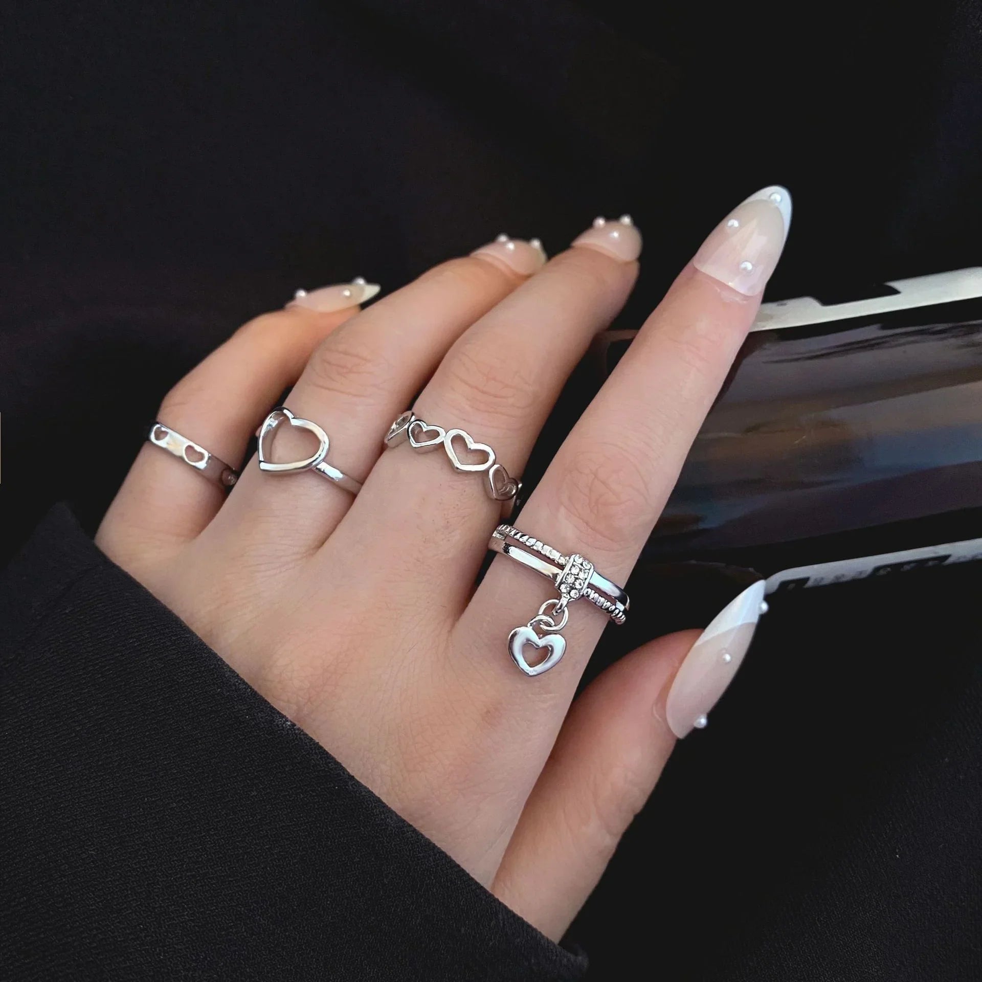 30 PCS Silver Color Geometric Ring Set For Women Vintage Heart Eye Cross Sun And Moon Leaf Charm Finger Ring Female Boho Jewelry Vera Lux