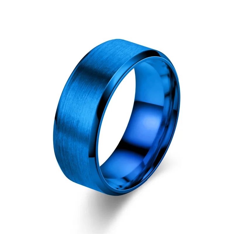 6 Colors Classic 8mm Tungsten Mens Ring Surface Brushed Stainless Steel Ring for Women Wedding Band Couples Jewelry Accessories Vera Lux