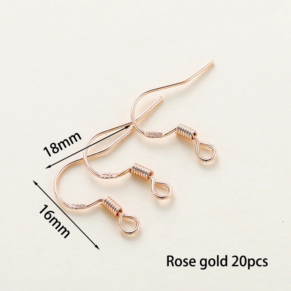 20pcs/lot 6 Styles 14K 18K Gold Plated Earring Wires With Ear Hook Earrings Clasp Findings Supplies For  DIY Jewelry Making Vera Lux