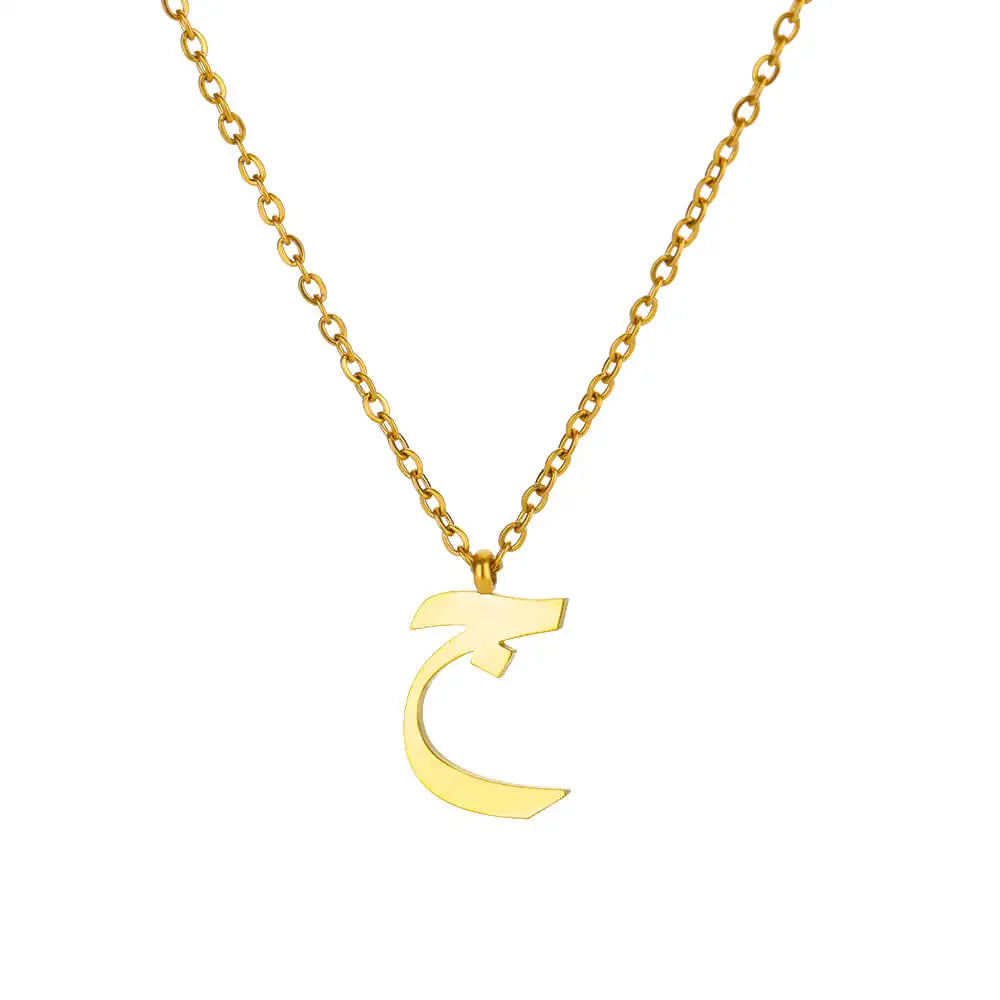 Arabic Letter Name Pendant Necklace For Women Stainless Steel Inital Chain Choker Collar Necklace 2024 Wedding Jewelry bijoux Vera Lux
