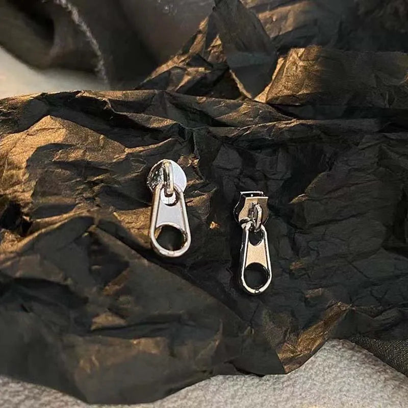 Design Zipper Head Stud Earrings for Women Men Hollow Out Creative Personalized Metal Style Y2K Accessories Fashion Jewelry Gift Vera Lux