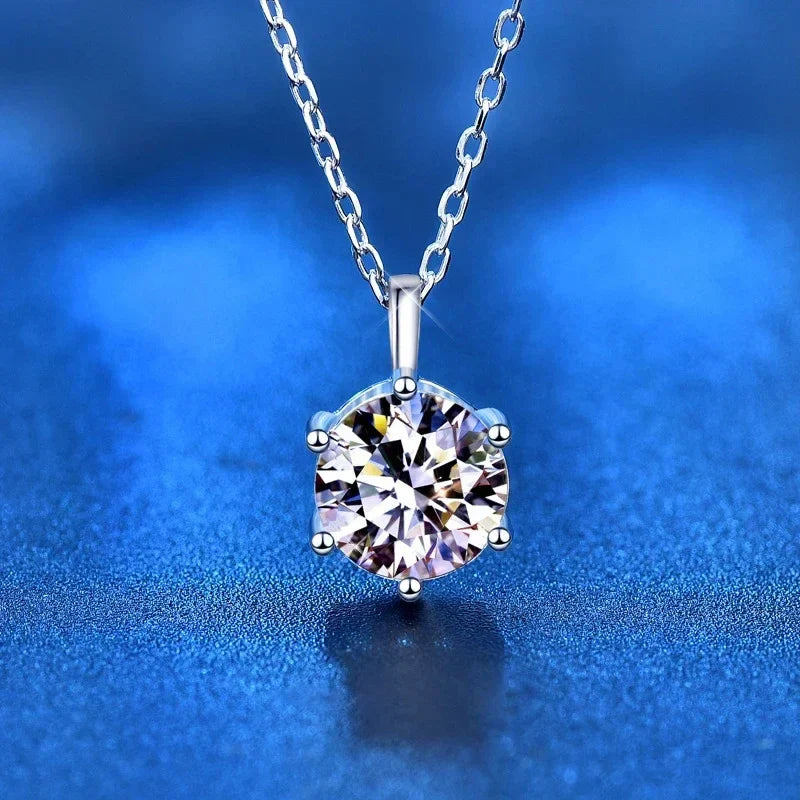 NeeTim 2.0ct VVS1 D Color Moissanite Necklace 925 Soild Sterling Silver Chain with Certificate Fine Jewelry for Woman Vera Lux