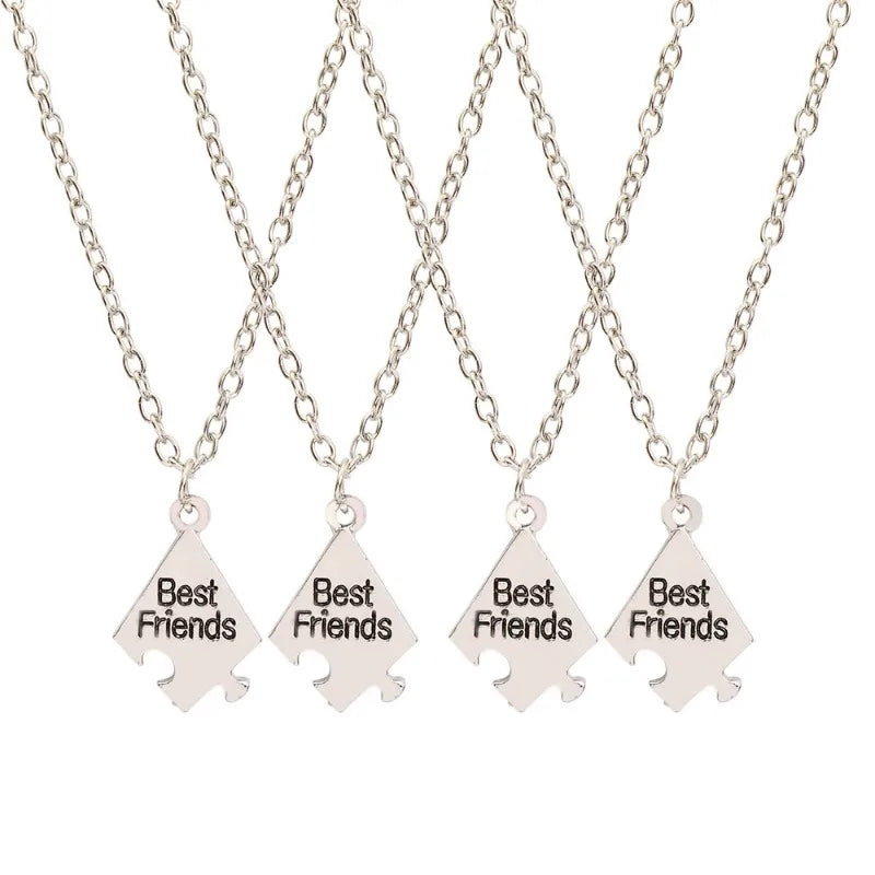 4/5/6/7/8 Pcs Unisex Alloy Best Friend Necklace Pendant Set Creative Trendy Fashion Necklace Jewelry gifts For Friend Vera Lux