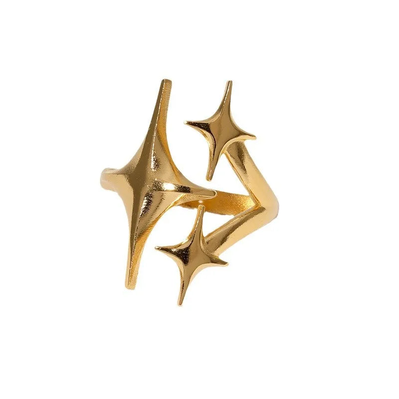 New European American Stainless Steel Ring Niche Teenage Design Featuring Star Like Minimalist Cool Personalized Temperament Vera Lux